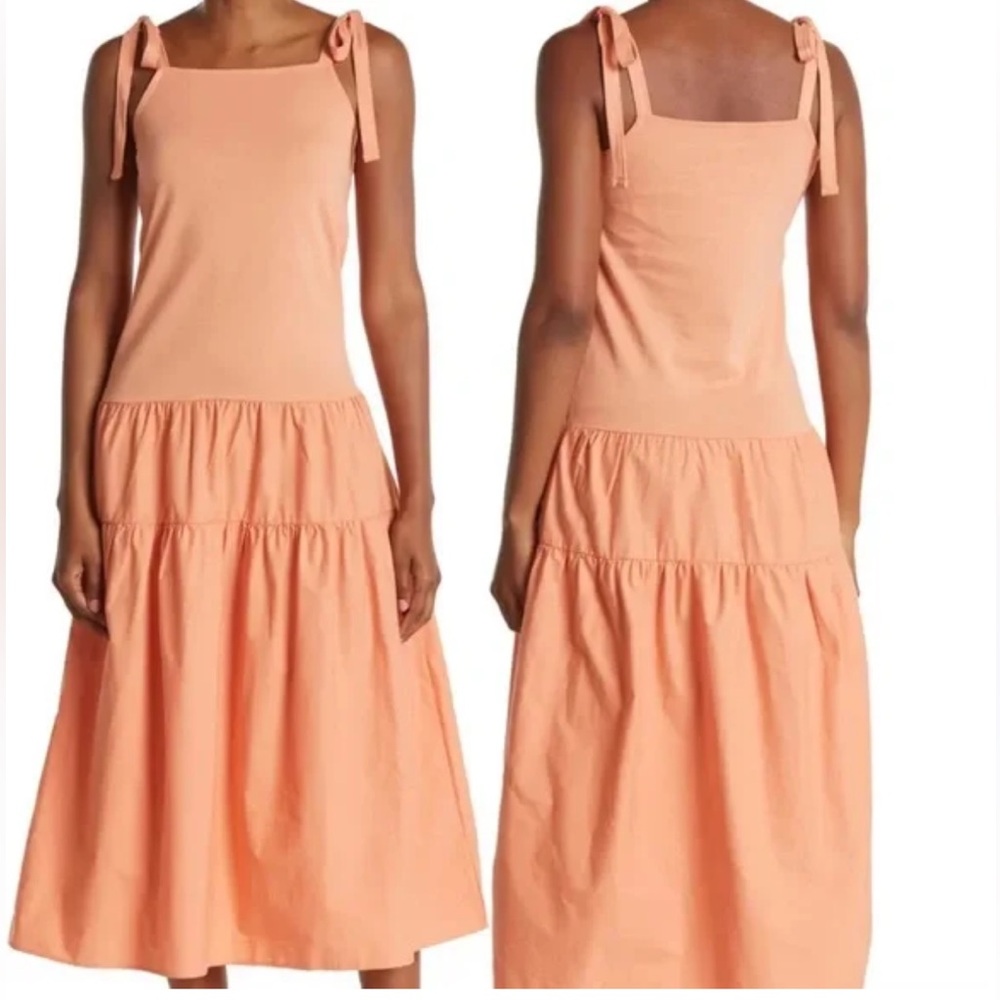 Peach Sleeveless Midi Dress TOPSHOP